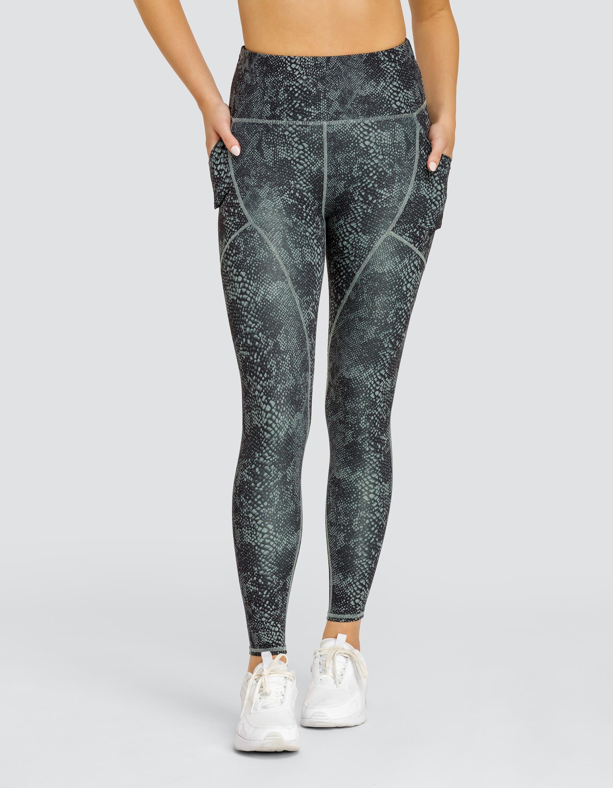 ZAYN HI-RISE LEGGING WITH SIDE POCKETS - SNAKESKIN