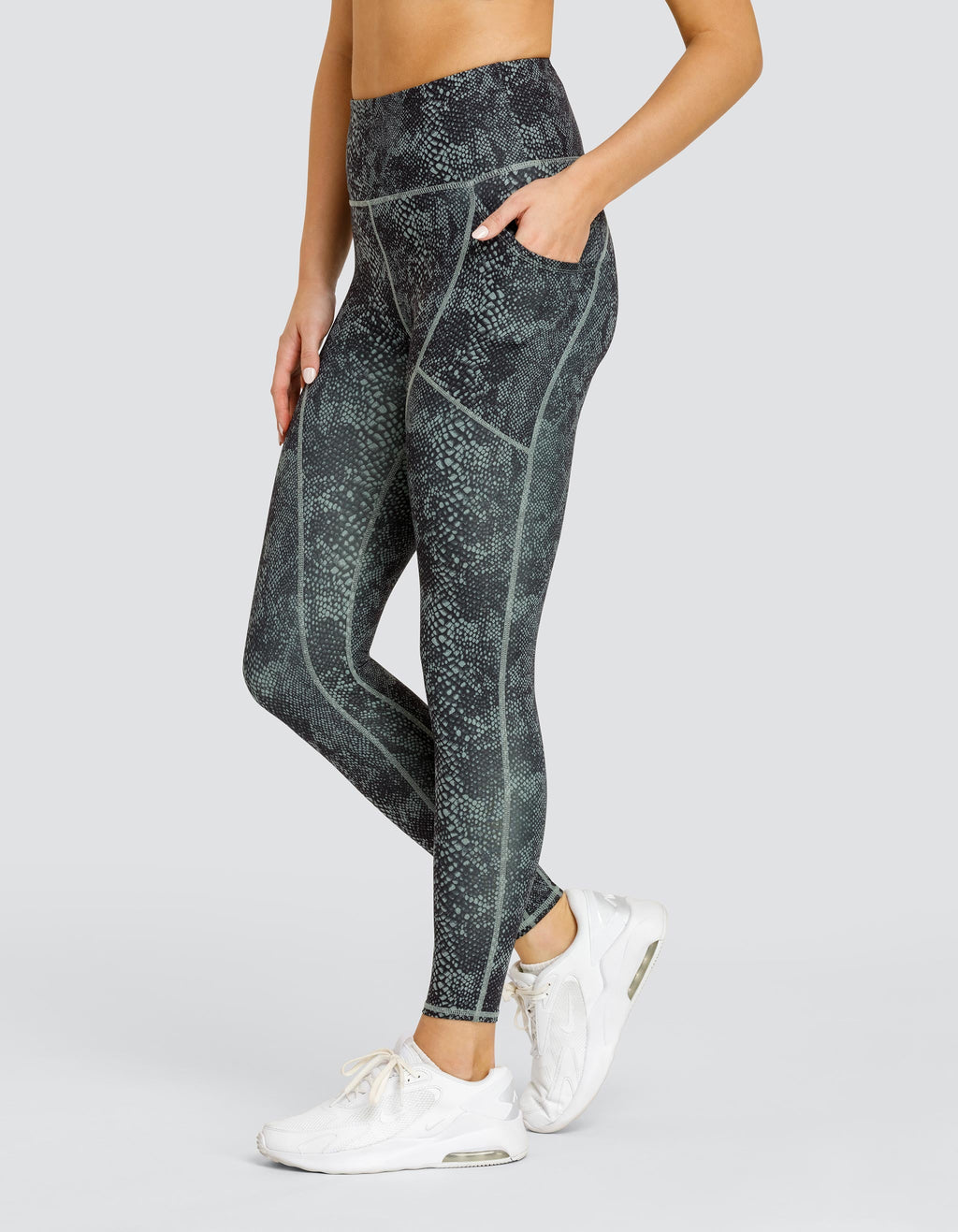 ZAYN HI-RISE LEGGING WITH SIDE POCKETS - SNAKESKIN