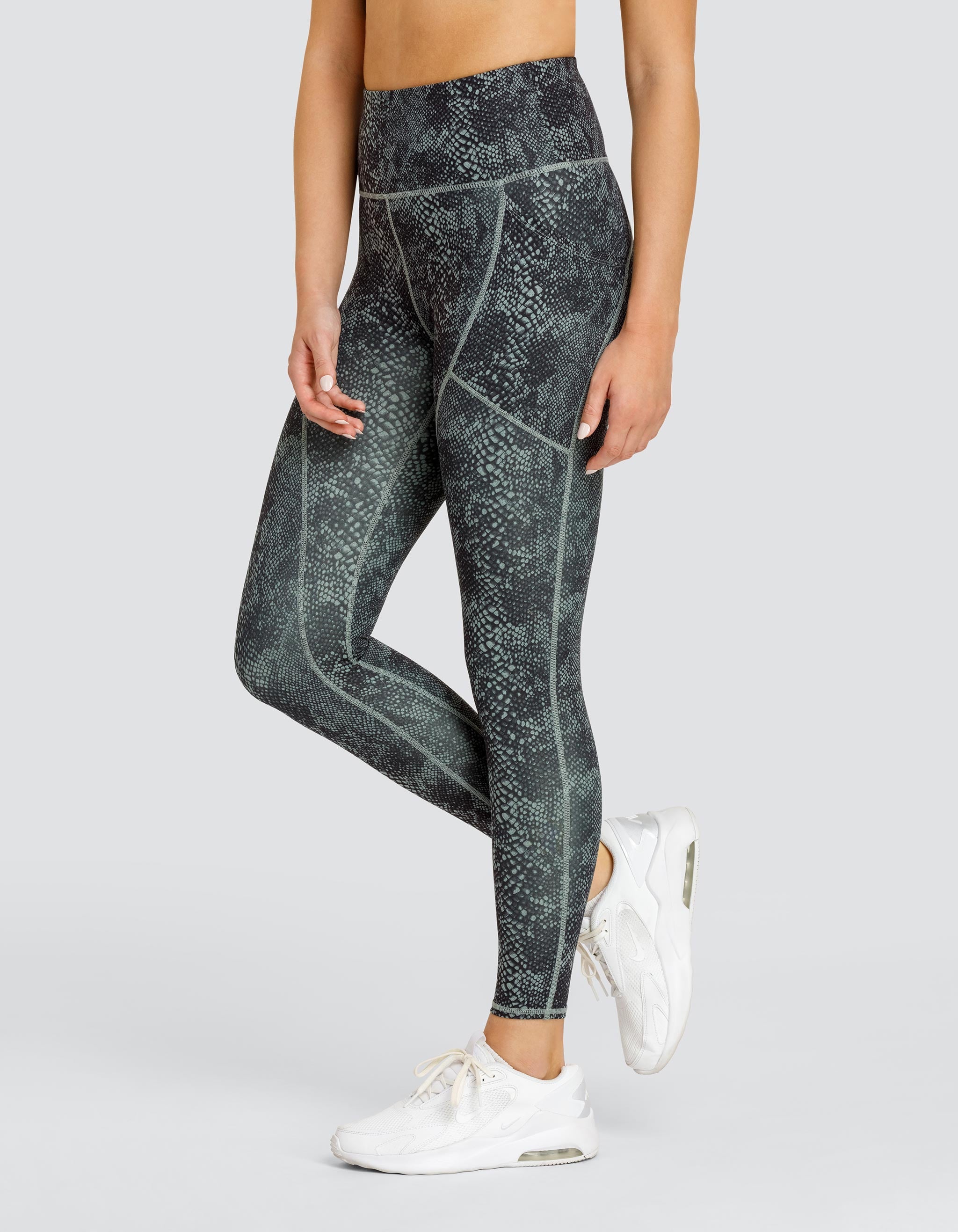 ZAYN HI-RISE LEGGING WITH SIDE POCKETS - SNAKESKIN