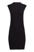 Kara Cotton Mock Neck Ruched Mini Dress
