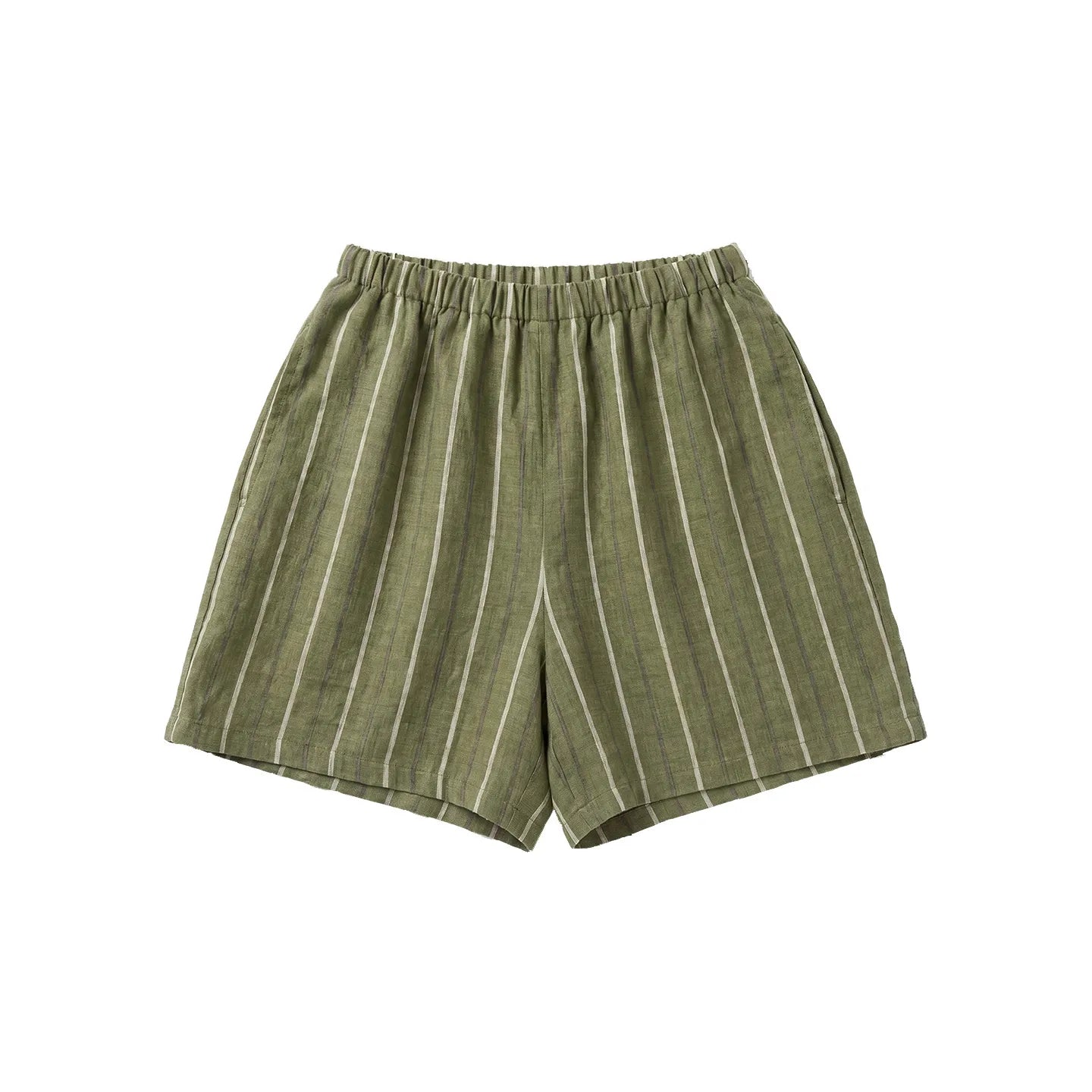 Women's Striped Linen Sleeveless Shirt and Shorts Set Casual Summer
